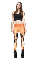 Niobe Clothing Sunset Palms Digital Print Leggings - leggings