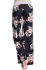 12Pm Mon Ami Black Bouquet Casual Lounge Pants - pants