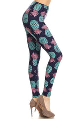 Underwater Pineapple Design Leggings leggings- Niobe Clothing