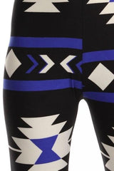 Niobe Clothing Royal Aztec Design Plus Size Leggings - leggings