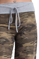 12Pm Mon Ami Distressed Army Casual Lounge Pants - pants