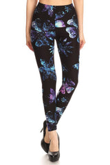 Niobe Clothing Floral Galaxy Design Leggings - leggings