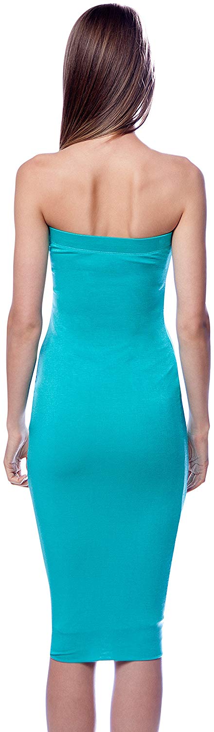 DNA Solid Color Strapless Bodycon Mini Tube Dress - sb_dresses
