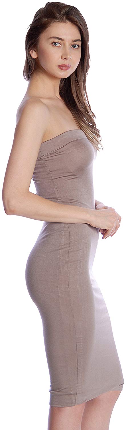 DNA Solid Color Strapless Bodycon Mini Tube Dress - sb_dresses