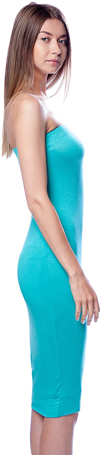 DNA Solid Color Strapless Bodycon Mini Tube Dress - sb_dresses