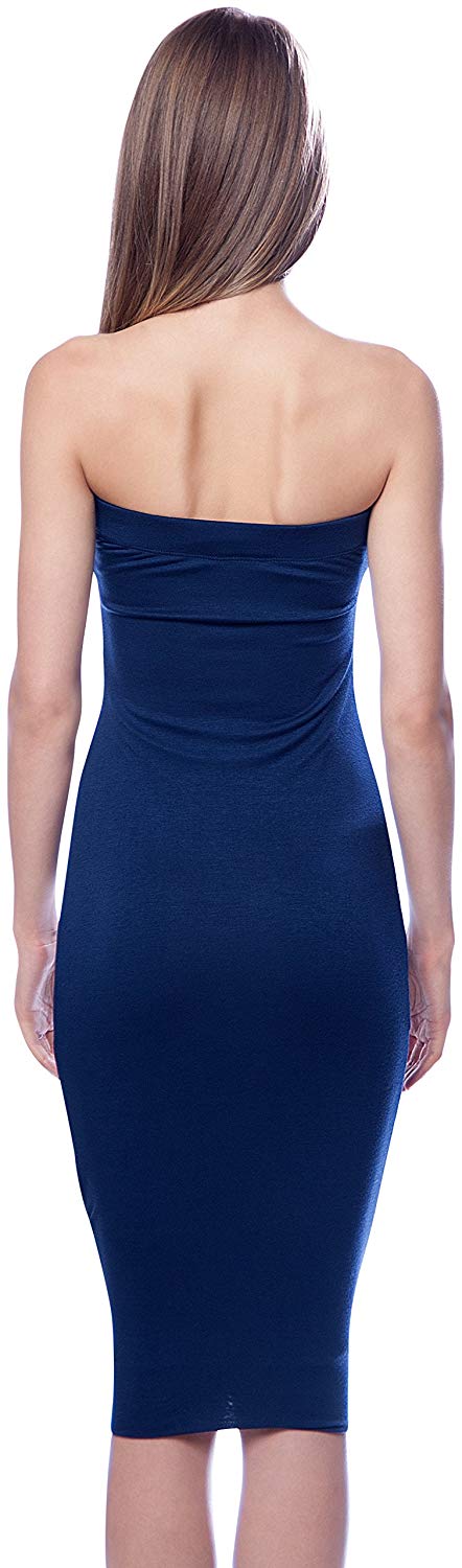 DNA Solid Color Strapless Bodycon Mini Tube Dress - sb_dresses