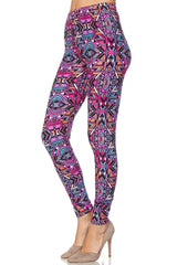 Niobe Clothing Pink Geo Prism Design Leggings - leggings