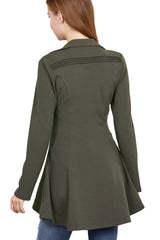 Active Basic Asymmetric Zipper Peacoat - Jackets