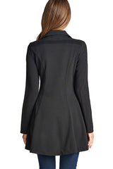 Active Basic Asymmetric Zipper Peacoat - Jackets