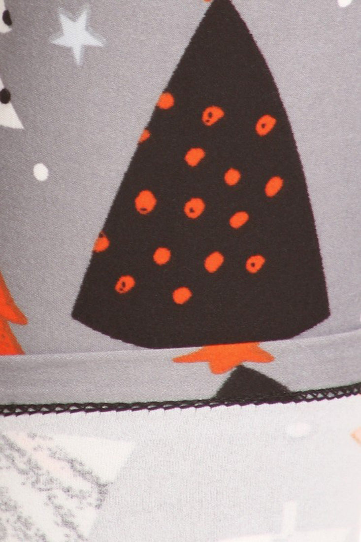 Niobe Clothing Grey Christmas Tree Design Leggings - Leggings p_leggings