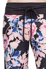 12Pm Mon Ami Charcoal Flowering Casual Lounge Pants - pants