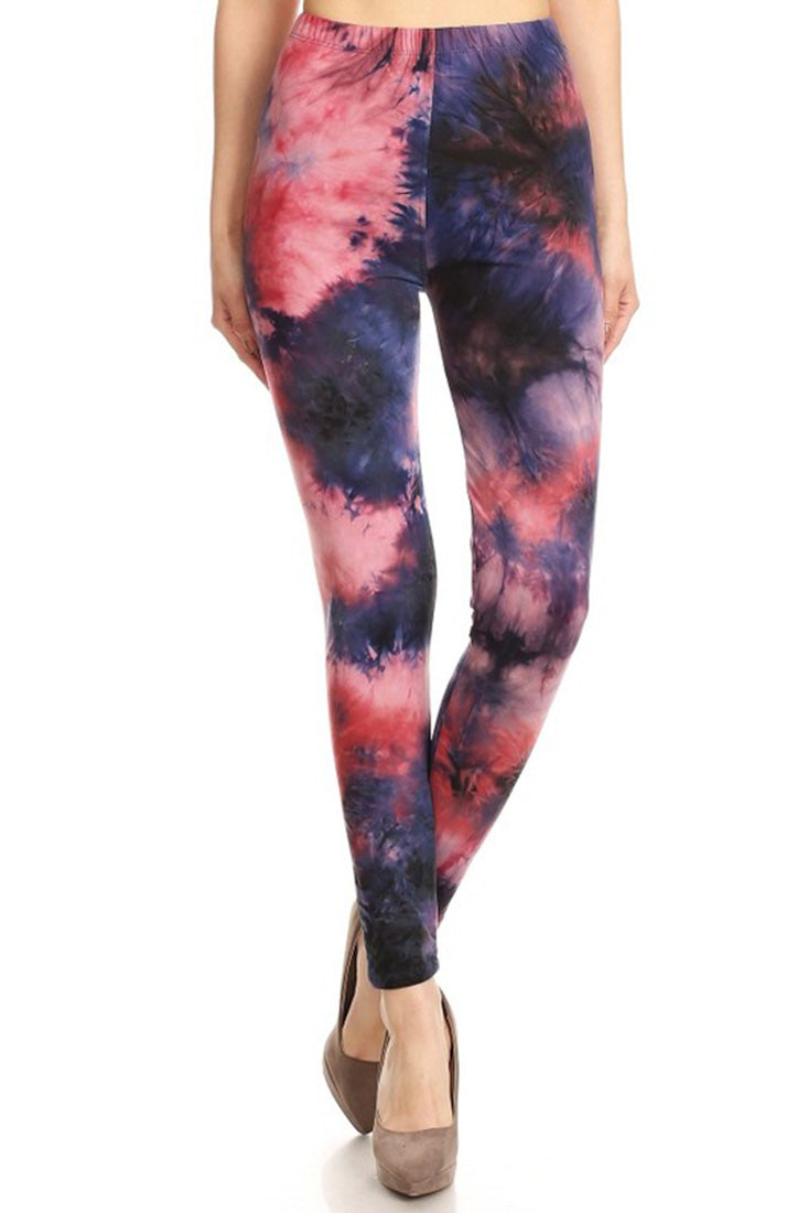 Niobe Clothing Pink Purple Tie Dye Leggings - Leggings p_leggings