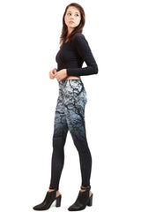 Niobe Clothing Black Ombre Trees Digital Print Leggings - leggings