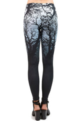 Niobe Clothing Black Ombre Trees Digital Print Leggings - leggings