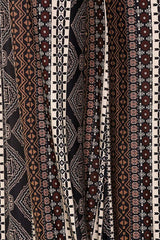 Niobe Clothing High Waist Foldover Boho Palazzo Pants (Black Mocha) - pants