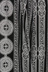 Niobe Clothing High Waist Foldover Boho Palazzo Pants (Black White Medallion) - pants