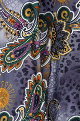 Niobe Clothing High Waist Fold Over Wide Leg Gaucho Palazzo Pants (Lavendar Leopard) - pants