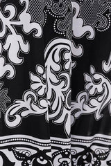 Niobe Clothing High Waist Foldover Boho Palazzo Pants (Black White) - pants