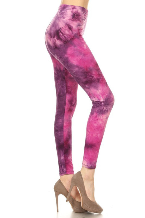Pink Tie Dye Leggings leggings- Niobe Clothing