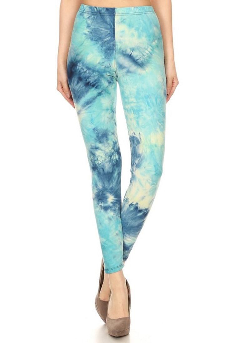 Niobe Clothing Sky Blue Tie Dye Leggings - Leggings p_leggings