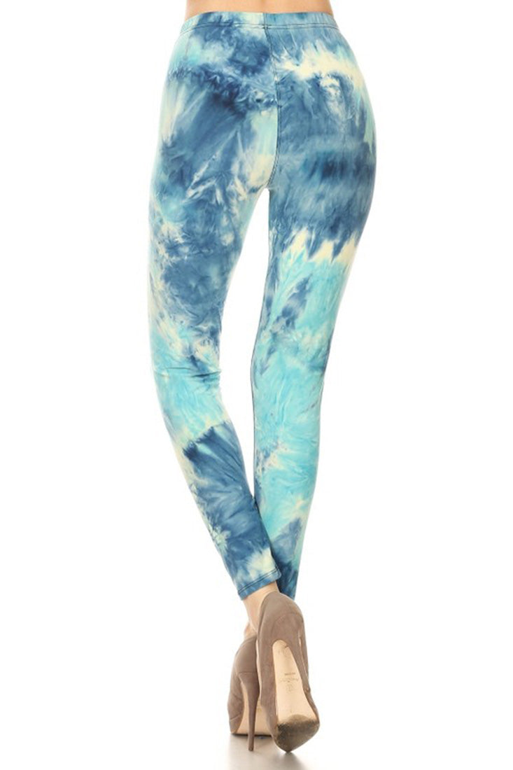Niobe Clothing Sky Blue Tie Dye Leggings - Leggings p_leggings