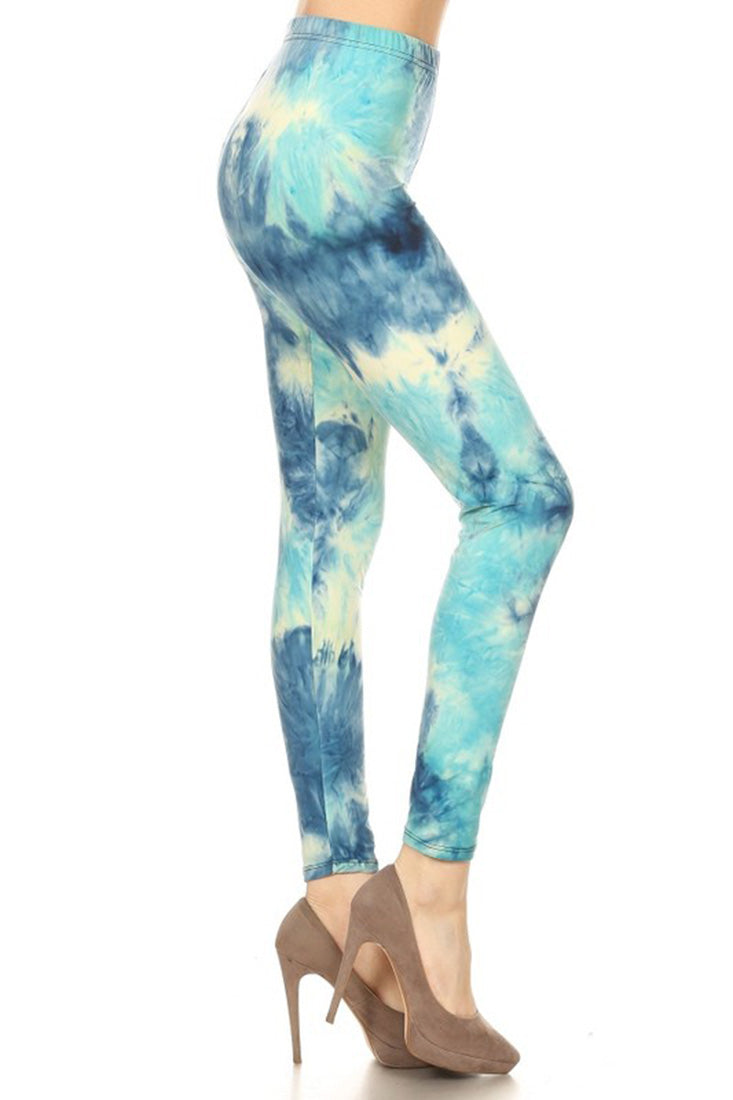 Niobe Clothing Sky Blue Tie Dye Leggings - Leggings p_leggings