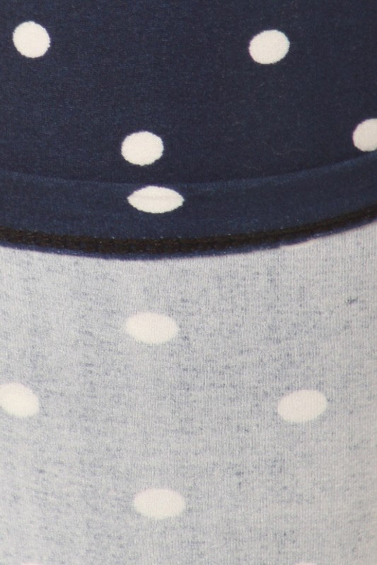 Niobe Clothing Navy Polka Dot Graphic Print Lined Leggings - Leggings p_leggings