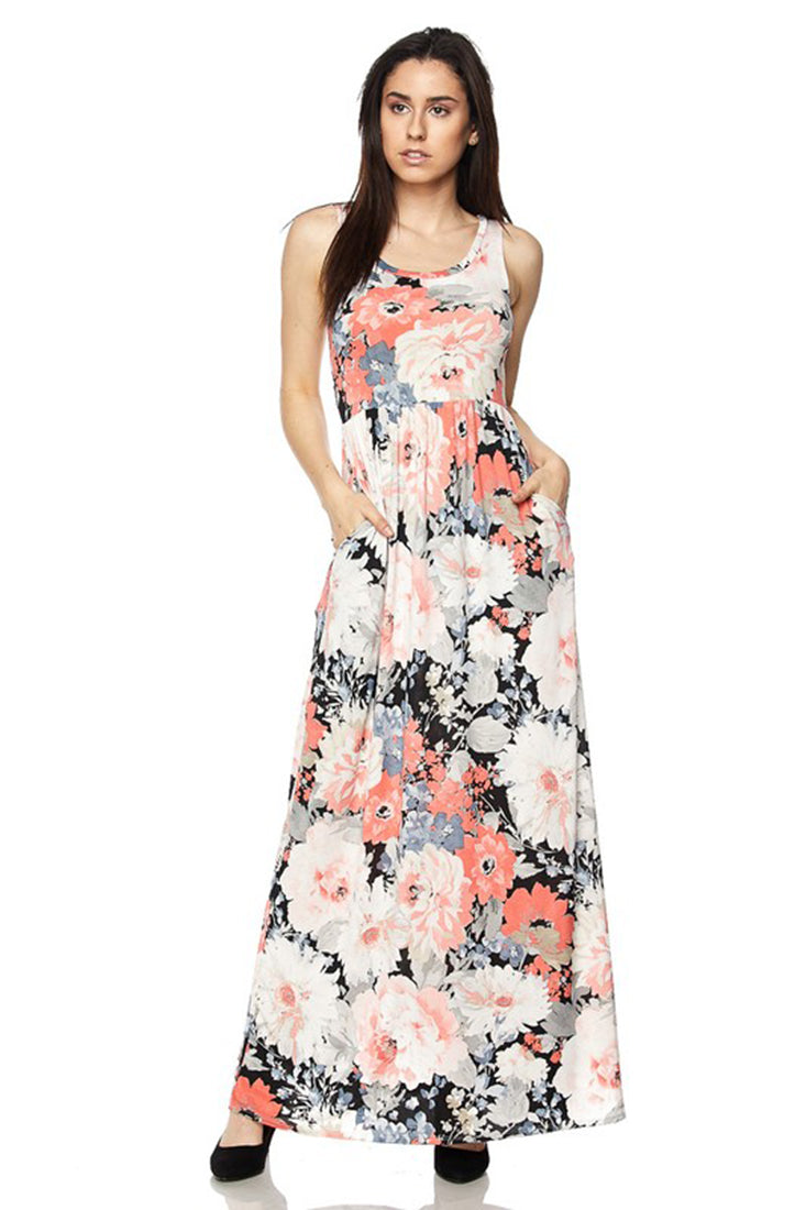 Niobe Clothing Pastel Floral Maxi Dress - Dresses f_dresses