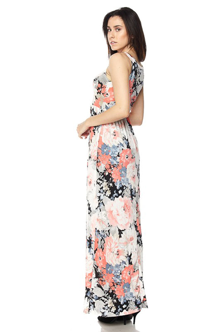 Niobe Clothing Pastel Floral Maxi Dress - Dresses f_dresses