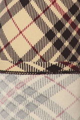Niobe Clothing Beige Plaid Graphic Print Lined Leggings - leggings