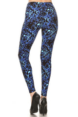 Niobe Clothing Blue Musical Notes Graphic Print Lined Leggings - leggings