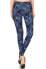 Niobe Clothing Blue Musical Notes Graphic Print Lined Leggings - leggings