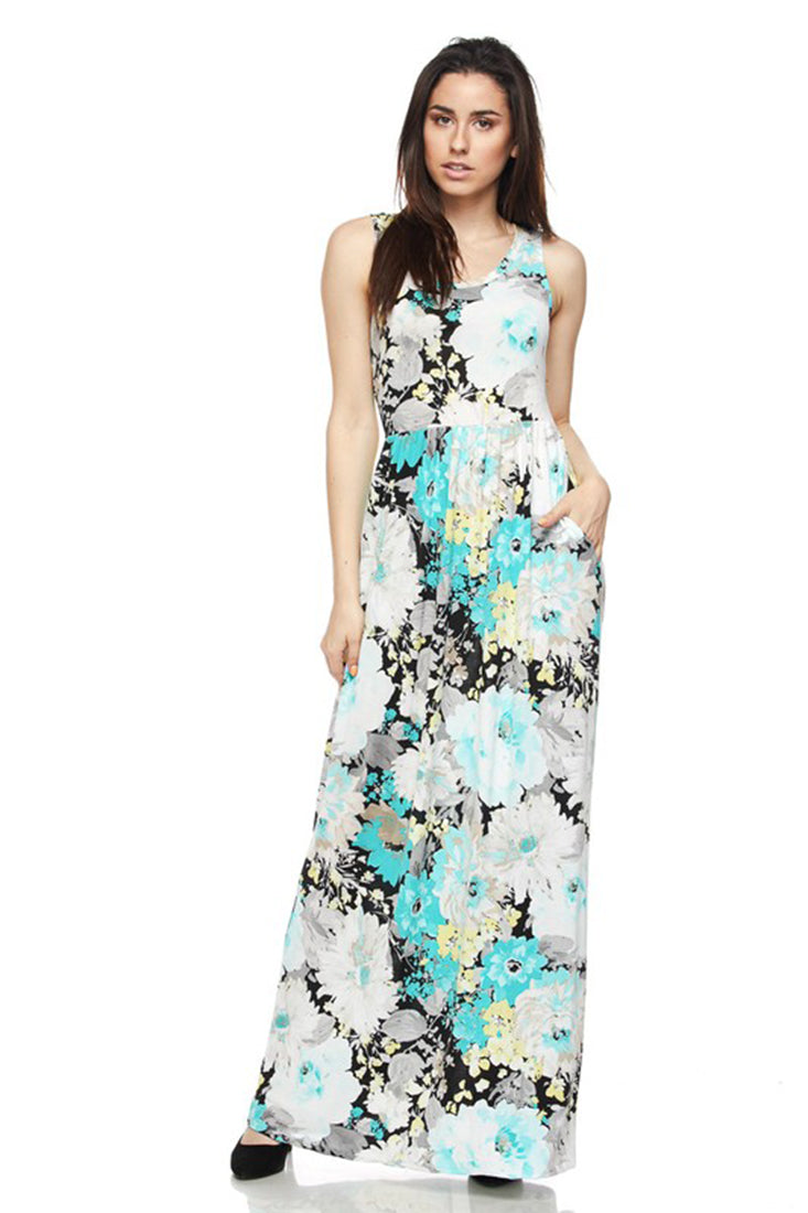 Niobe Clothing Pastel Floral Maxi Dress - Dresses f_dresses