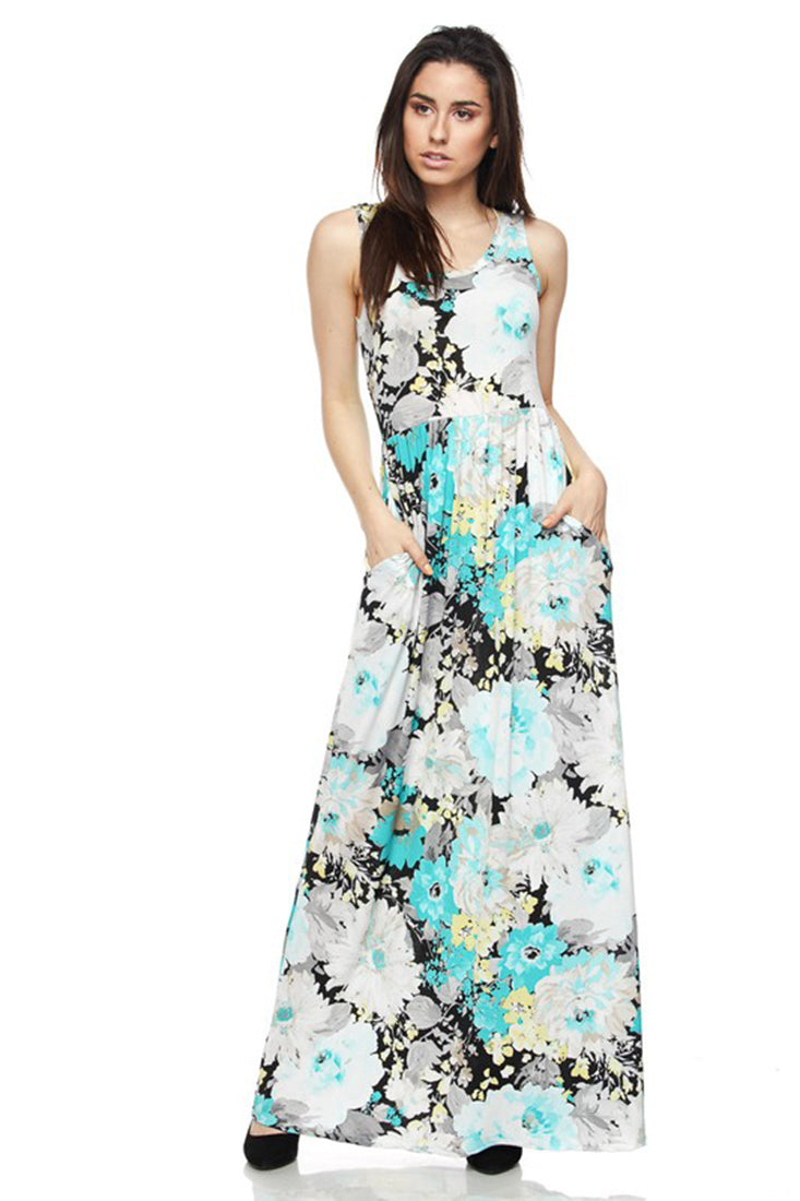 Niobe Clothing Pastel Floral Maxi Dress - Dresses f_dresses