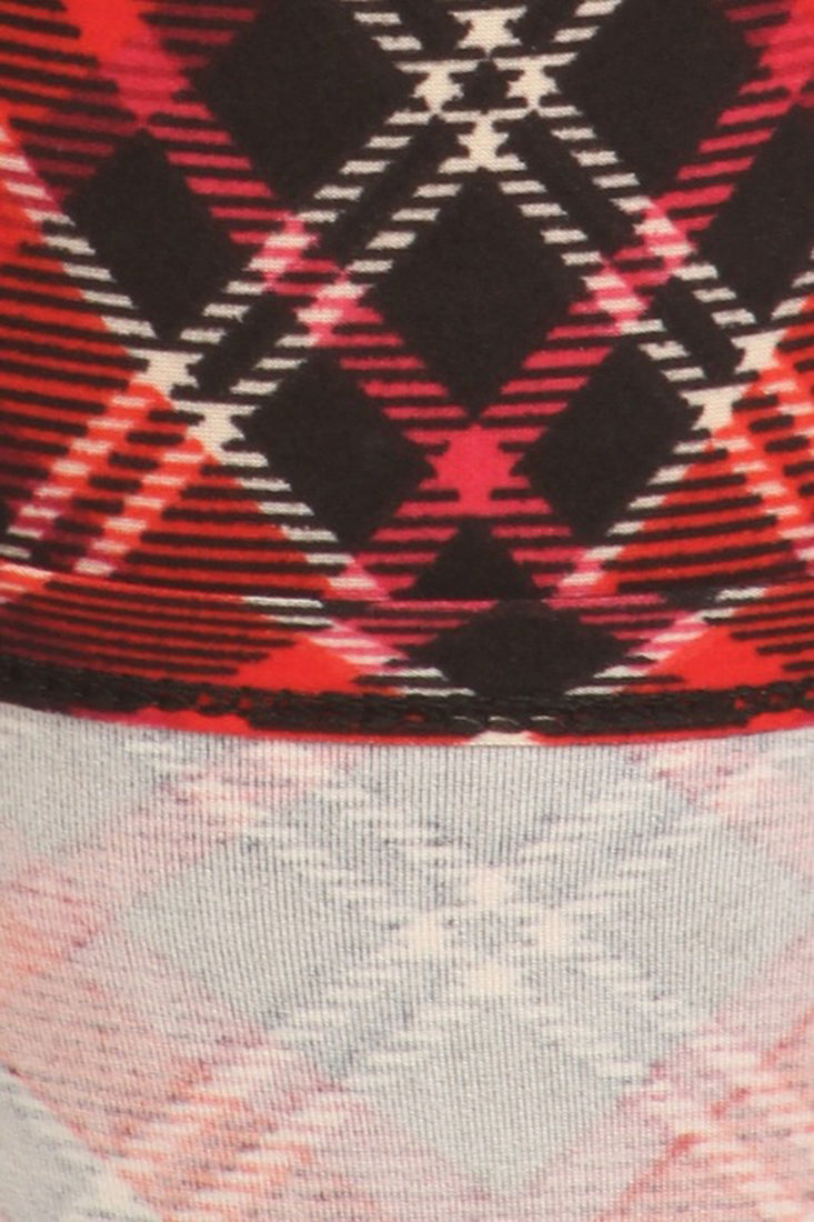 Niobe Clothing Black Red Plaid Design Leggings - Leggings p_leggings