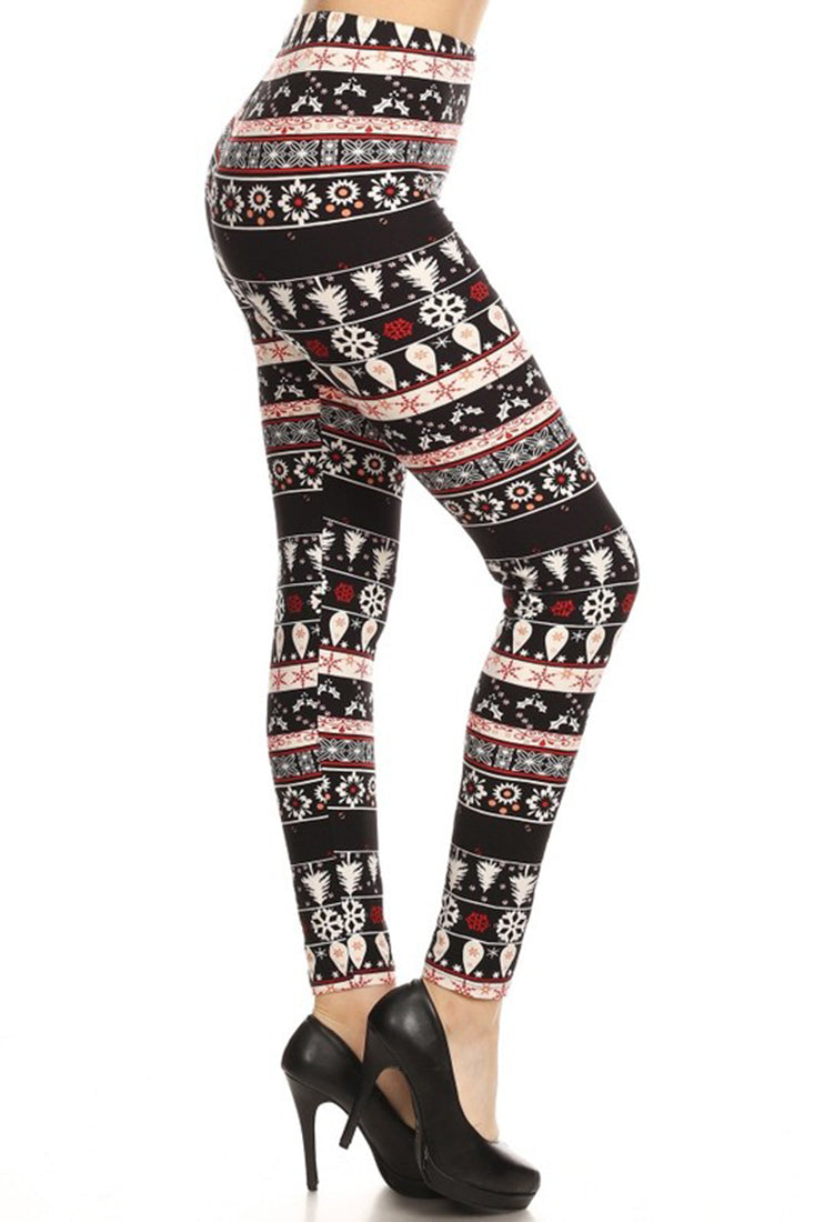 Dark Winter Isle Design Leggings leggings- Niobe Clothing