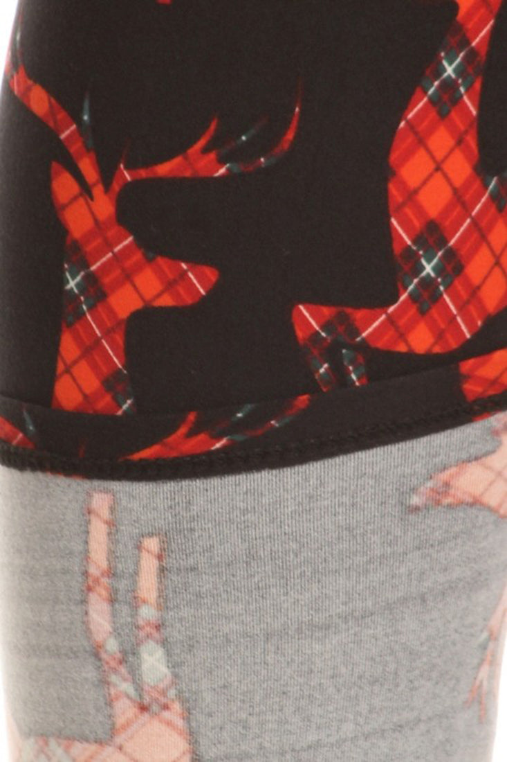 Niobe Clothing Plaid Reindeer Design Leggings - p_leggings