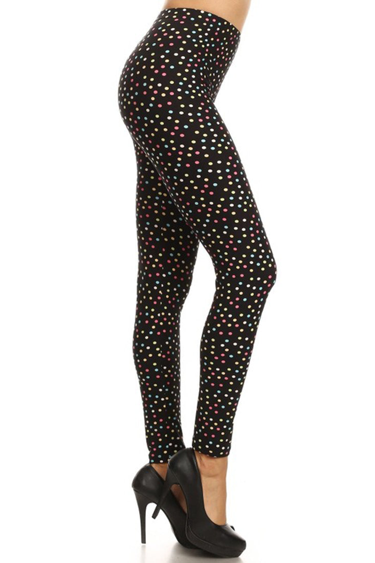 Multi Polka Dots Leggings leggings- Niobe Clothing