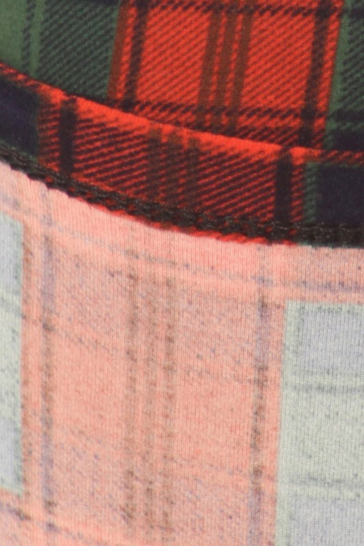 Niobe Clothing Red Green Plaid Design Leggings - p_leggings