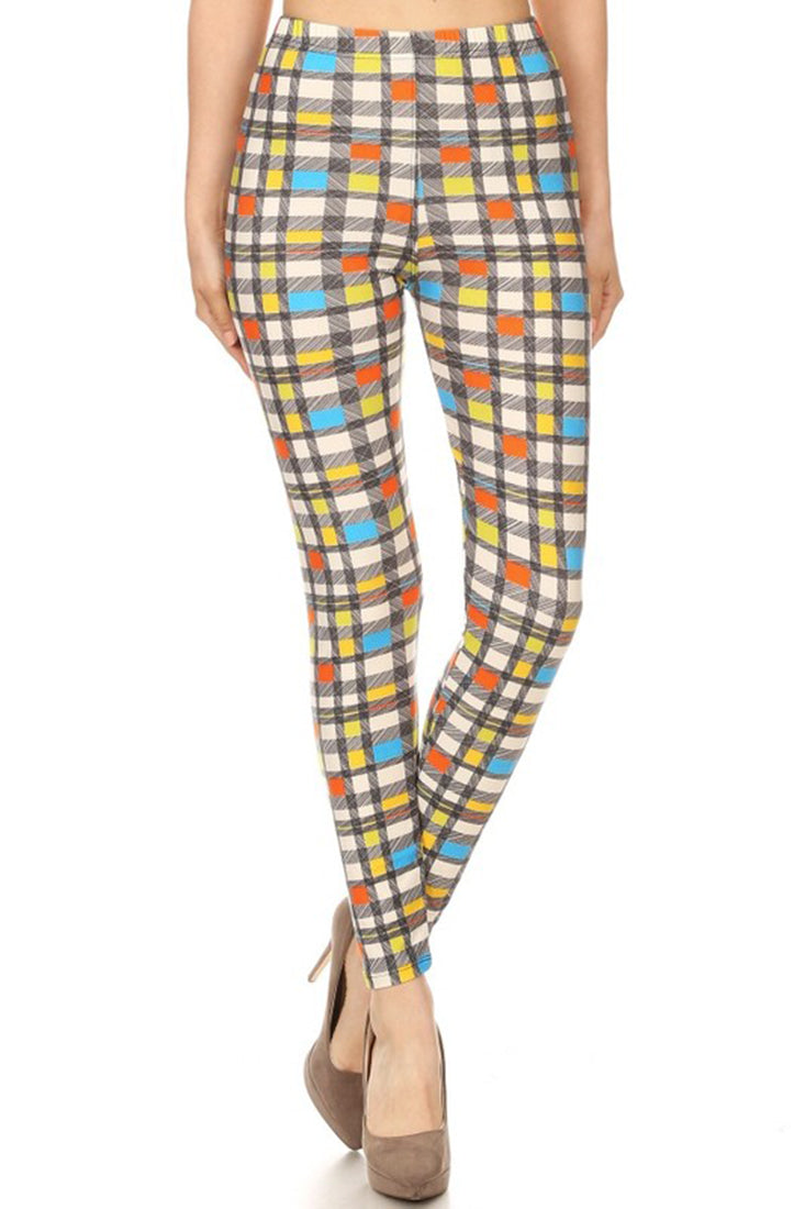 Niobe Clothing Retro Plaid Design Leggings - Leggings p_leggings