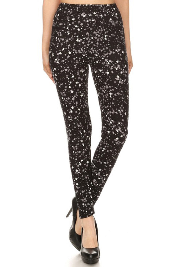 Niobe Clothing Black Stars Design Leggings - Leggings p_leggings