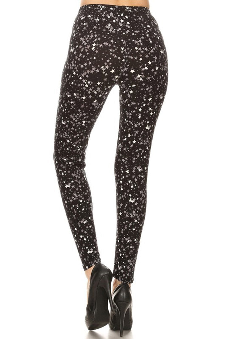 Niobe Clothing Black Stars Design Leggings - Leggings p_leggings