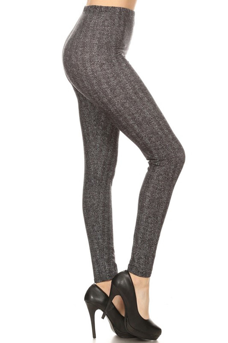 Niobe Clothing Grey Chevron Leggings - Leggings p_leggings