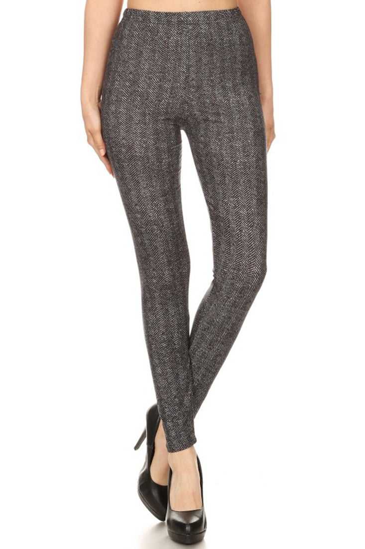 Niobe Clothing Grey Chevron Leggings - Leggings p_leggings