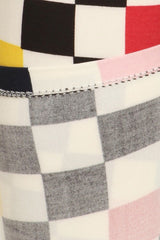 Niobe Clothing Black White Multicolor Checkers Design Leggings - leggings