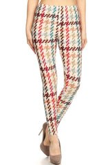 Niobe Clothing Multicolor Block Puzzle Design Leggings - leggings