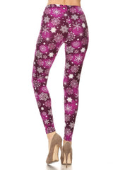 Niobe Clothing Purple Snowflake Design Leggings - leggings