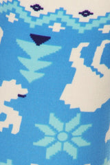 Niobe Clothing Sky Blue Moose Snowflake Design Leggings - leggings