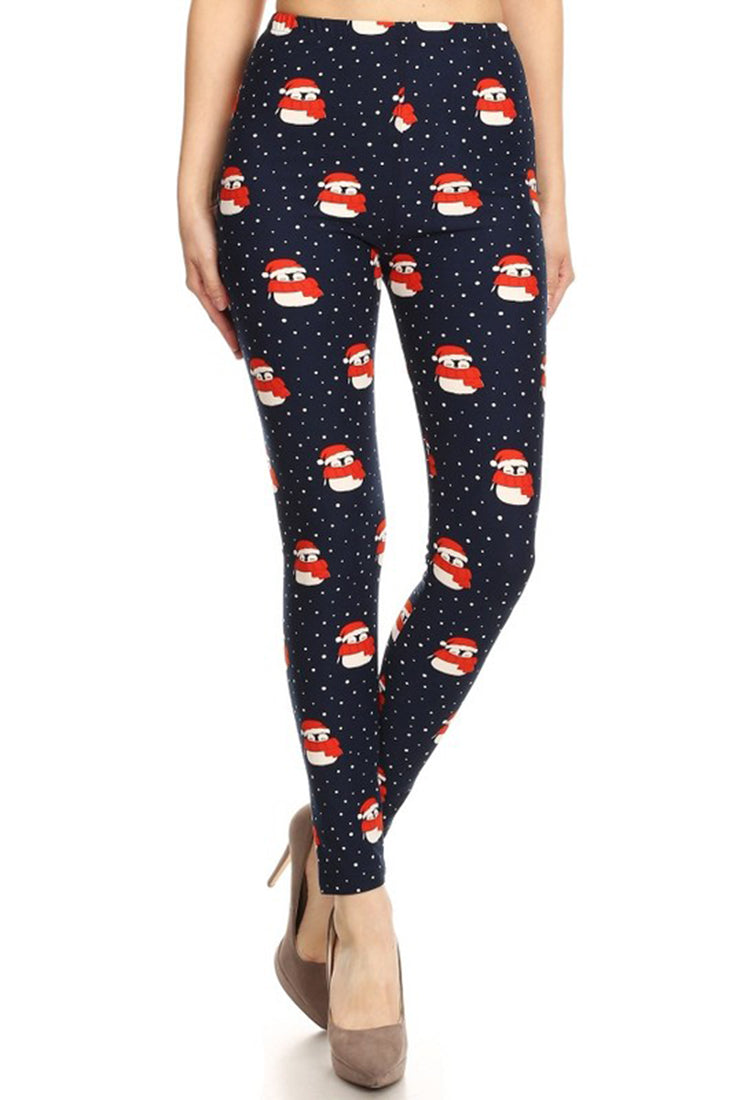Niobe Clothing Navy Snow Penguin Design Leggings - Leggings p_leggings