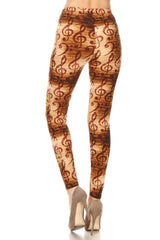 Niobe Clothing Bronze Musical Notes Leggings - leggings